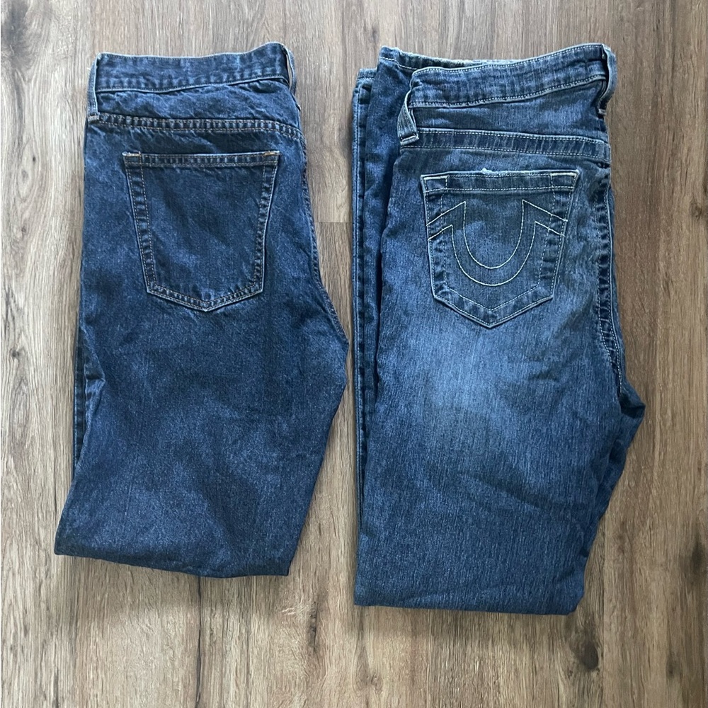 True Religion and Levi's Blue Jeans